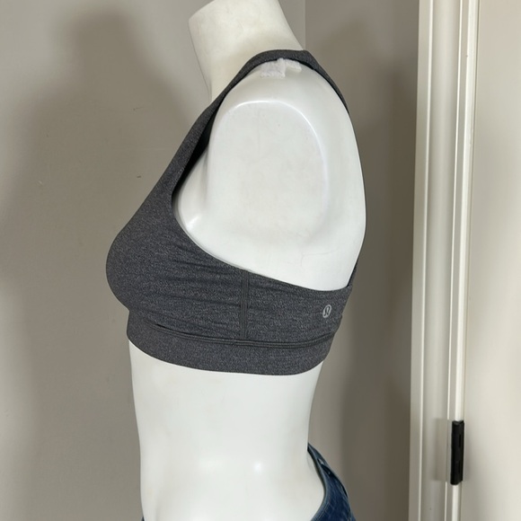 Lululemon Energy Bra High Neck Grey Lycra Lightweight Sz 8 - Picture 4 of 8